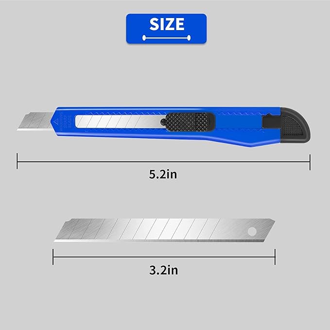 DIYSELF Knife 48 Pack Box Cutters Retractable Heavy Duty, Razor Knife - Image 3