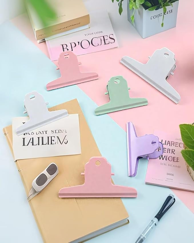 4PCS Extra Large Binder Clips Metal Bulldog Clips Large Paper Clamps Holder - Image 7