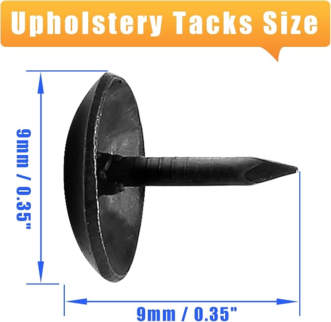 Bivethoi 220 Pcs Black Upholstery Tacks, 1/3 Inch Metal Round Head Thumb Tacks - Image 2