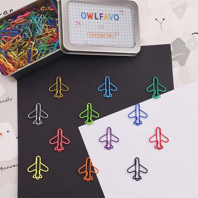 OWLFAVO 120pcs Airplane Shape Paper Clips - Image 6