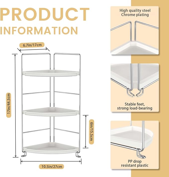 JANUS LiANG 3-Tier Bathroom Counter Organizer, Plastic Bathroom Organizer - Image 2