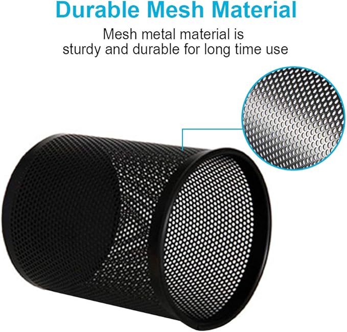Comix Pen Holder Desk Organizer, Wire Mesh Pencil Cup with Foam Pad and Non-Slip Bottom Office Supplies Desk Accessories for Home Office School, 1 Pack-DeskLoop Office