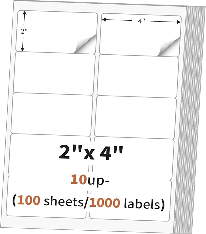 2"x 4" Address Labels, Labels Sticker Paper by MultiLabel