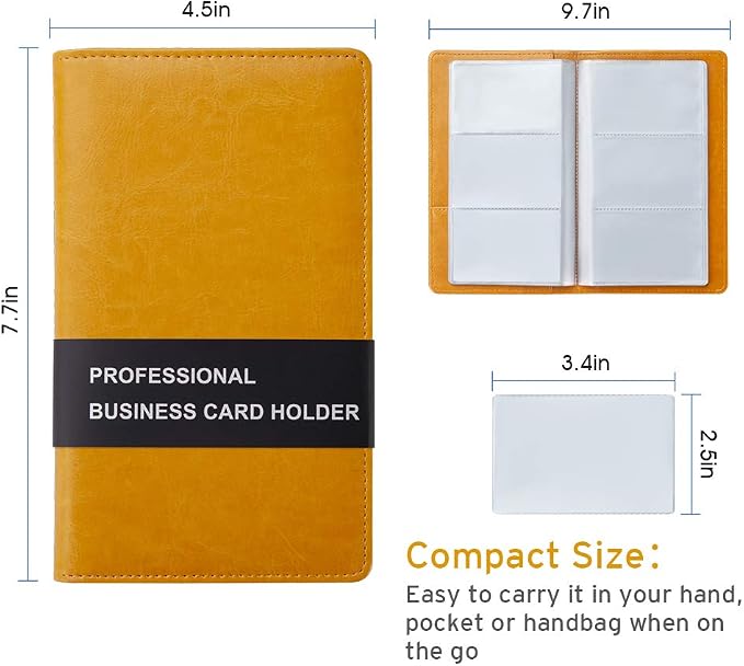 Sooez Leather Professional Business Card Book Holder Organizer, 240 Capacity - Image 6