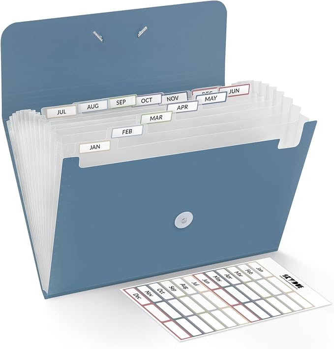 SKYDUE Expanding File Folde rwith 13 Pockets, Accordion File Organizer fits by SKYDUE