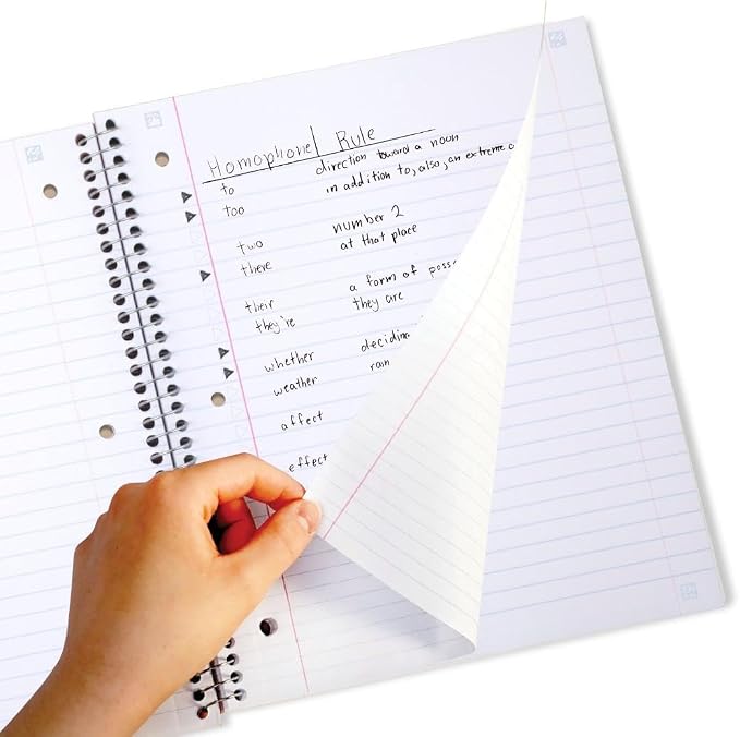 Five Star Spiral Notebook + Study App, 1 Subject, Wide Ruled Paper, 100 Sheets - Image 3