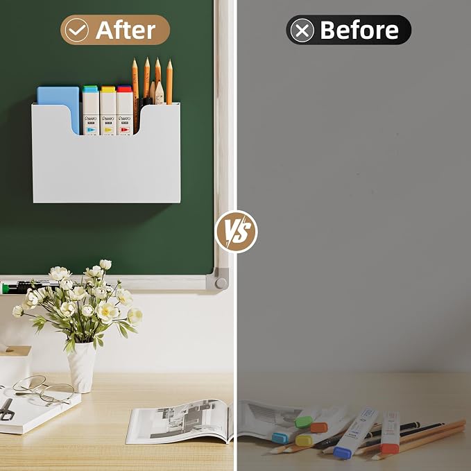 Marbrasse 2P Magnetic File Holder, Magnetic Hanging Wall File Organizer - Image 5