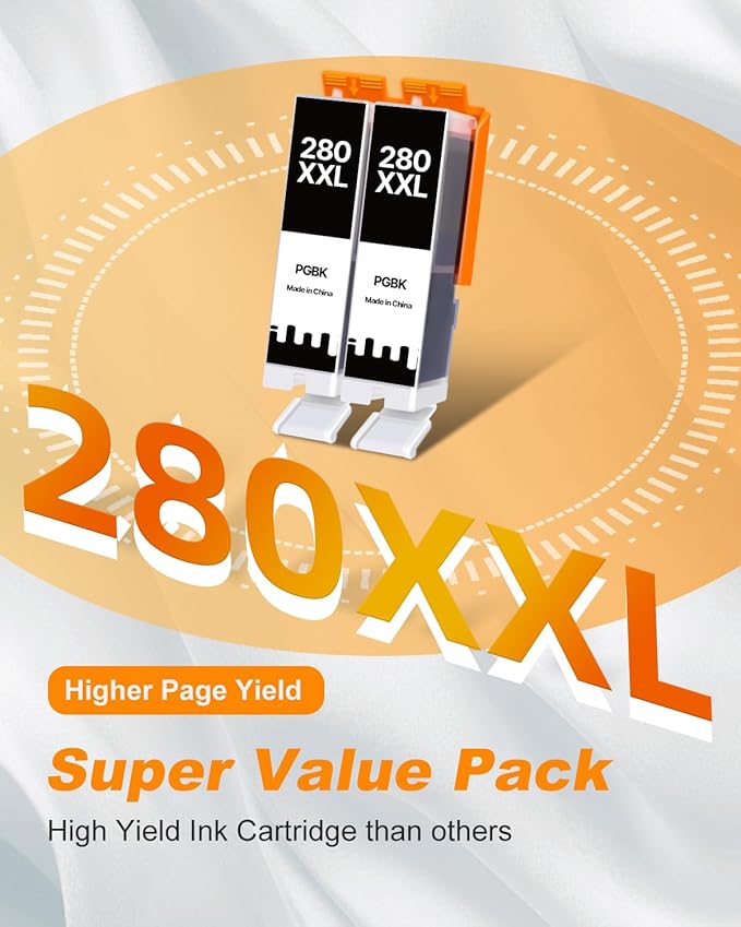 MILEKO 280XXL Black Ink Cartridges Replacement for Canon 280 281 Ink Cartridges Work with Canon TR8620a TS9521C TS9120 TS6220 TR7520 TR7620A TR8520 TS6320 TS9520A TS702A TS8220 TS8320 Pinter (2 PGBK)-DeskLoop Office