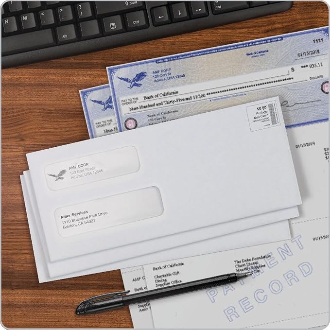 Quality Park #8 5/8 Double-Window Security Envelopes, Self-Sealing, Tamper - Image 11