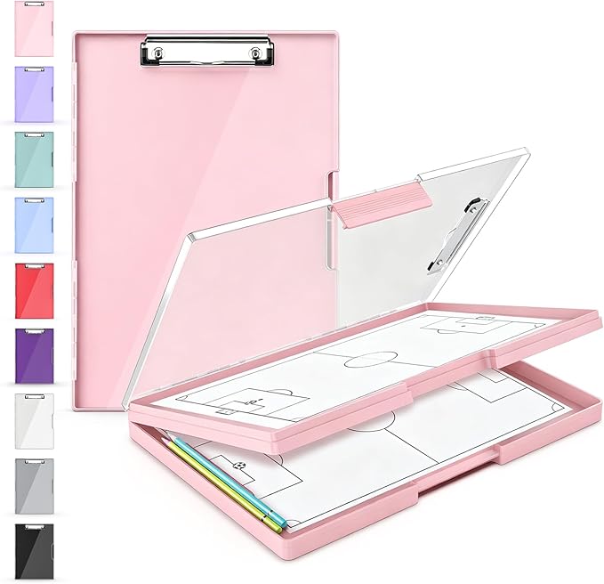 Sooez Clipboard with Storage, Heavy Duty Cleaview Clip Boards 8.5x11 with Dual by Sooez
