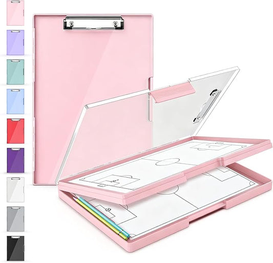 Sooez Clipboard with Storage, Heavy Duty Cleaview Clip Boards 8.5x11 with Dual by Sooez