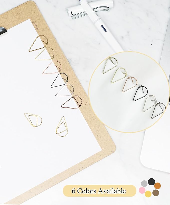 200 Pcs Gold Teardrop Paper Clips Bulk, Stainless Steel Rust-Resistant - Image 8