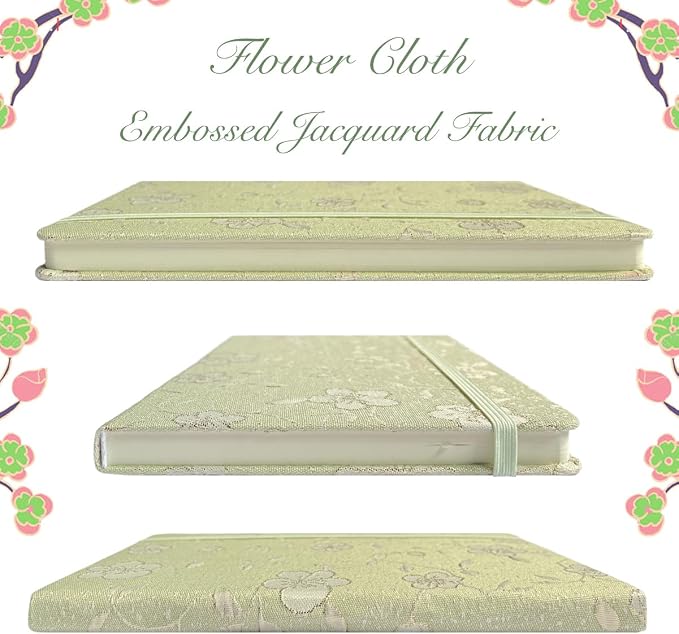 A5 Notebook, Ruled Paper, Lined Page, Linen Cover, Flower Fabric, Journal - Image 6