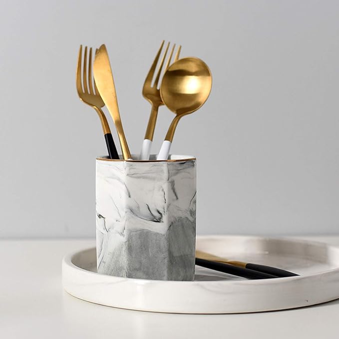 Pen Holder, Pencil Holder for Desk, Practical Ceramic Pencil Organizer - Image 3
