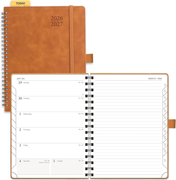 POPRUN Weekly Planner 2026-2027, 6.5" x 8.5", Academic Weekly and Monthly by POPRUN