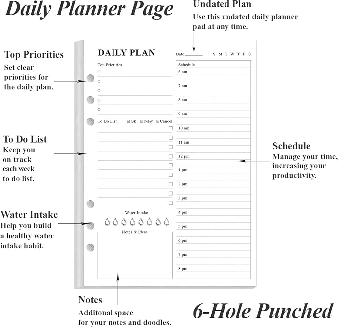 Undated Daily Planner Refill - Image 2