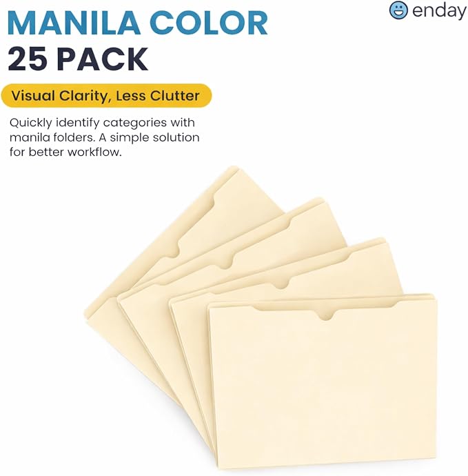 Enday Manilla Folders 8.5 x 11 File Folders - Image 4