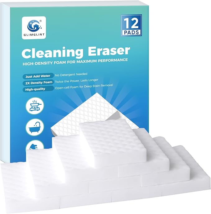 GLIMGLINT 12PK Magic Sponges Cleaning Eraser, Powerful Scrubber Foam Pads by Unknown