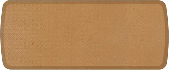 GelPro Elite Premier Gel & Foam Anti-Fatigue Kitchen Floor Comfort Mat, 20" x 48", Basketweave Khaki-DeskLoop Office