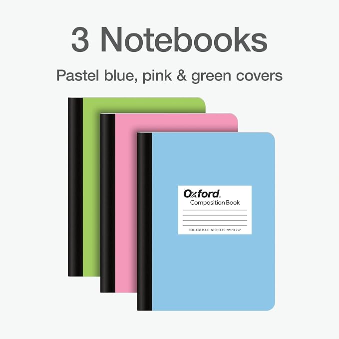 Oxford Composition Notebooks, 9-3/4 x 7-1/2 Inch School Journals, College Ruled - Image 6