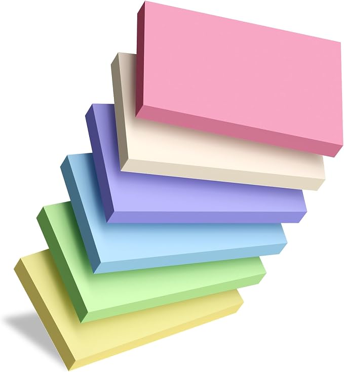 Colored Index Cards 3x5, Double-Sided Blank Flashcards, 6 Colors Note Cards 3 x by Aidunmis