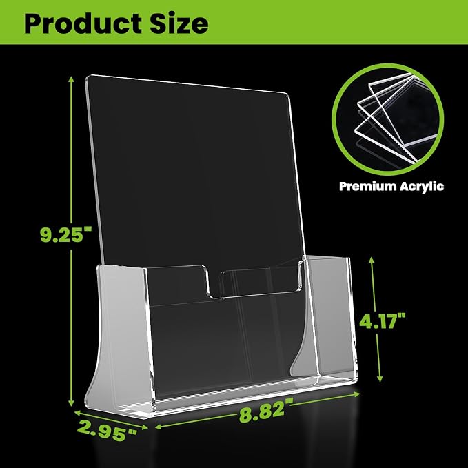 4 Pack Acrylic Brochure Holder 8.5 x 11 inches, Plastic Flyer Stands - Image 3