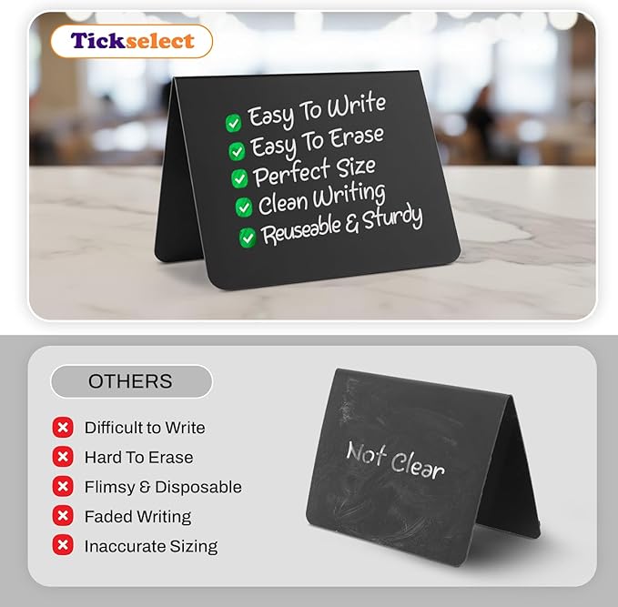 20 Pack Mini chalkboard signs for food, 4”x3” Small Reusable Chalk Board Signs - Image 4