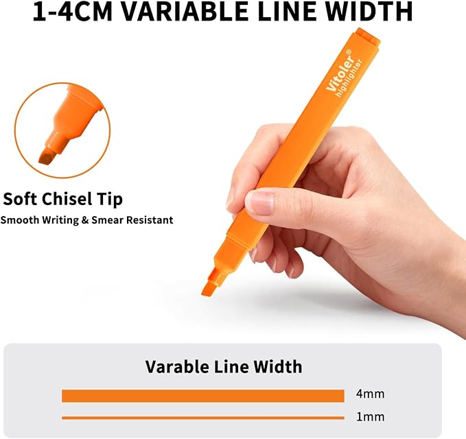 Vitoler Black Gel Pens and No Bleed Highlighters，12 Pack，Fast Drying | Smooth - Image 4