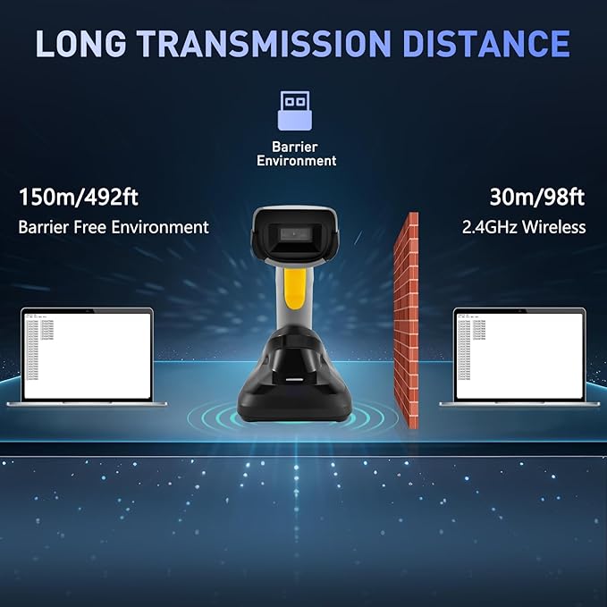 Barcode Scanner Wireless, ONEWSCAN 1D CCD Barcode Reader - Image 7