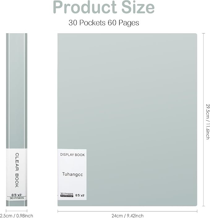 Tuhangcc Binder with Plastic Sleeves 30-Pocket with Clear Sheet Protectors - Image 2