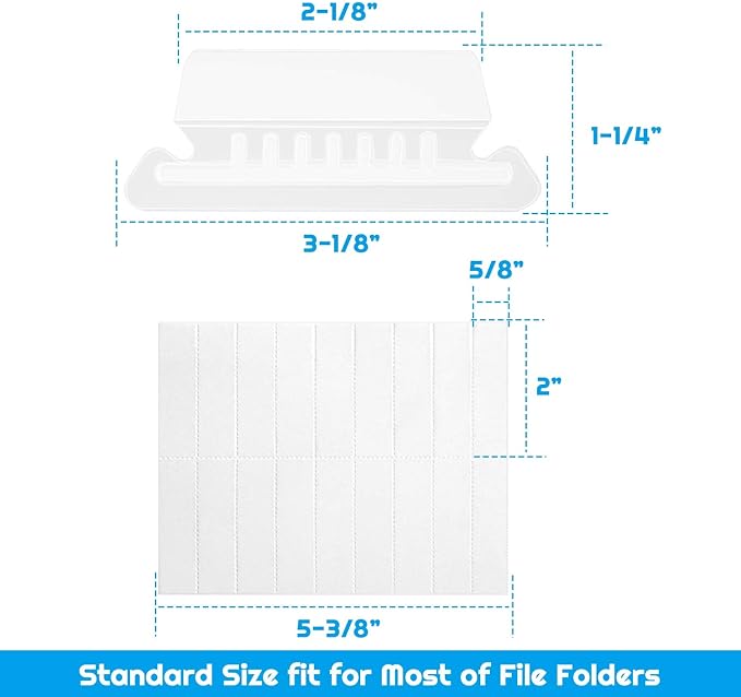 File Folder Tabs, Selizo 100 Sets Hanging File Folder Labels 2" Tabs and Inserts - Image 3