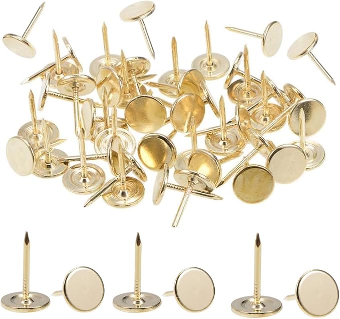 100pcs Upholstery Thumb Tacks for Wall, 7/16 Inch Wood Thumb Tacks, Upholstery by Unknown