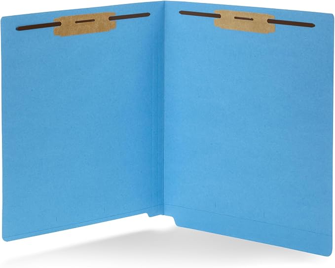 Blue Summit Supplies 100 Blue End Tab Fastener File Folders - Image 3