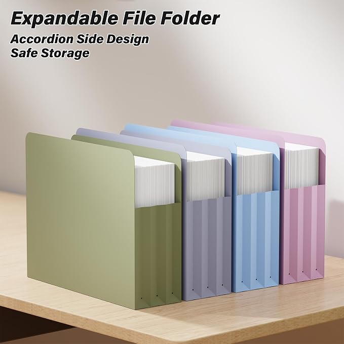 Ansook Expanding File Pockets 3.5" Expansion, 6 Pack Extra Capacity Poly File - Image 6