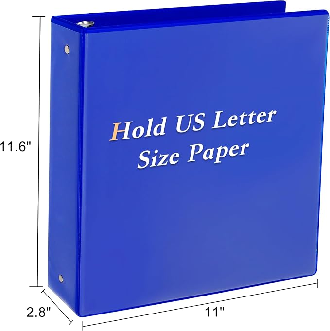 CIXILDTS 2-inch Round Ring Binder, Durable 2" 3 Ring Binder Fit Letter Size - Image 2