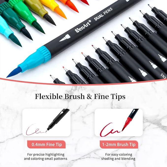 36 Dual Brush Markers for Adult Coloring Books - Image 2
