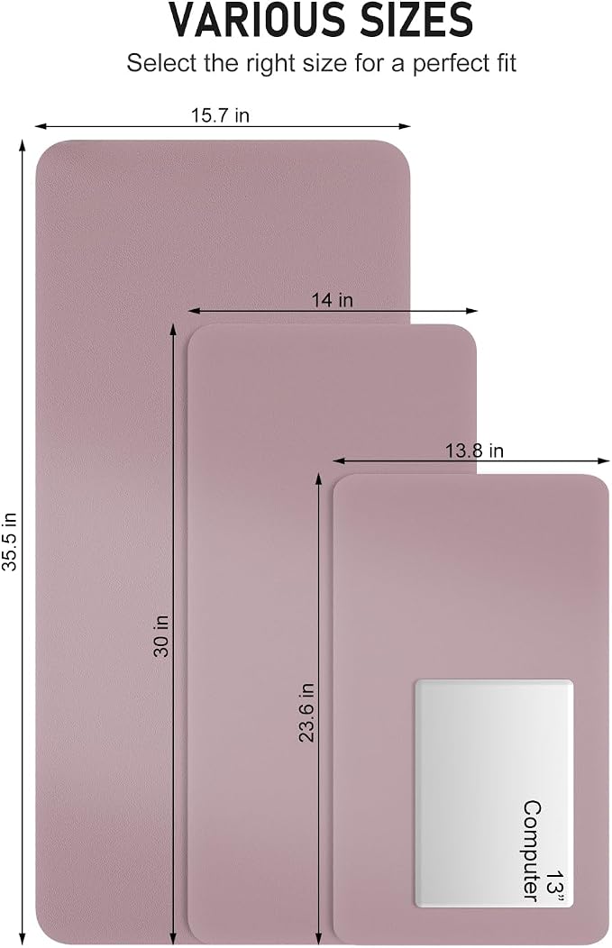 Desk Pad, 35.5" x 17" PU Leather Non-Slip Desk Mat Large Mouse Pad - Image 6