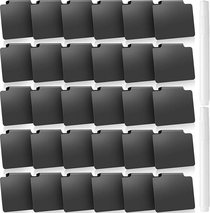 32 Pieces Basket Labels Clip Set, Include 30 Pieces Kitchen Clip Label Holder by Chinco