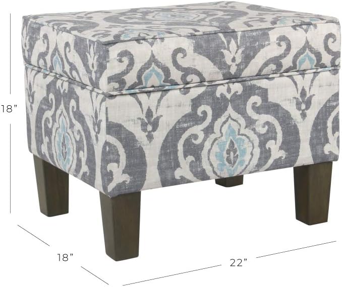 Home Decor | Dinah Collection Modern Storage Ottoman | Ottoman with Storage for Living Room & Bedroom(Blue Slate)-DeskLoop Office