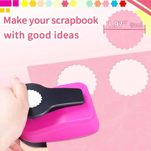 Circle Paper Punches, Scalloped Circle Punch, 1.97 Circles Hole Puncher - Image 3