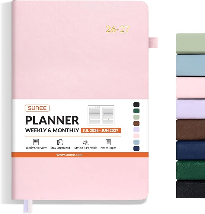 SUNEE 2026-2027 Weekly & Monthly Hardcover Planner 5.5" x 8.3" by SUNEE