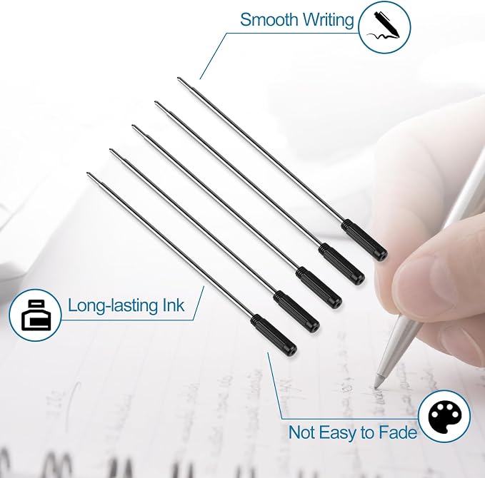 AZUREAL Pen Refills 20P, Replaceable Ballpoint Pen Refills, 1mm Medium Tip - Image 5