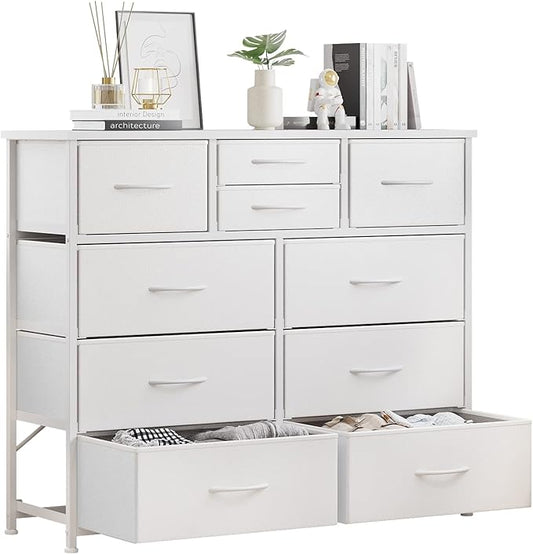 LUMTOK 10-Drawer Dresser, Fabric Storage Dressers Drawers by LUMTOK