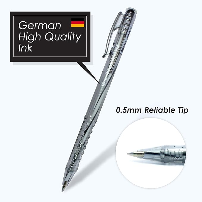 FLEXOFFICE Ballpoint Pens, 0.5mm Fine Point, Quick Smooth Writing, Ball point - Image 2