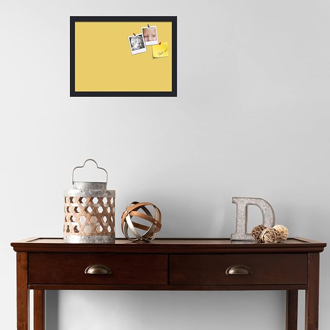 PinPix 18x13 Inch Cork Bulletin Board. This Decorative Framed Pin Board Comes with Honey Pastel Design and a Satin Black Frame. Ideal for Home Office Decor or Message Board (PinPix-1810)-DeskLoop Office