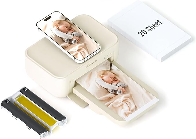 HPRT Photo Printer 4x6,+20 Sheets&1ribbon,Wi-Fi Wireless Instant Picture Printer for iPhone, Android, Smartphone, Thermal Dye-Sublimation, AR Video Printing,Portable Photo Printers for Home Use-DeskLoop Office