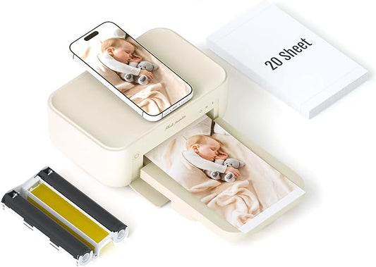 HPRT Photo Printer 4x6,+20 Sheets&1ribbon,Wi-Fi Wireless Instant Picture Printer for iPhone, Android, Smartphone, Thermal Dye-Sublimation, AR Video Printing,Portable Photo Printers for Home Use-DeskLoop Office