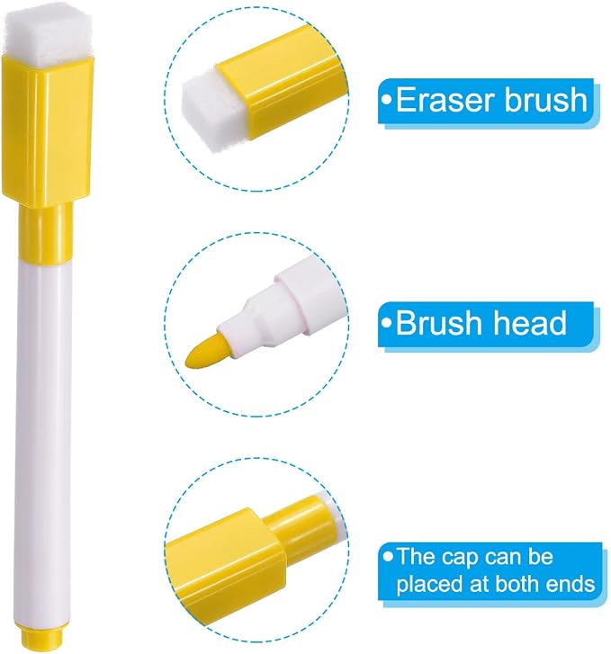 PATIKIL Dry Erase Marker Pens, 30 Pack Yellow Ink Fine Point Low Odor Whiteboard - Image 4