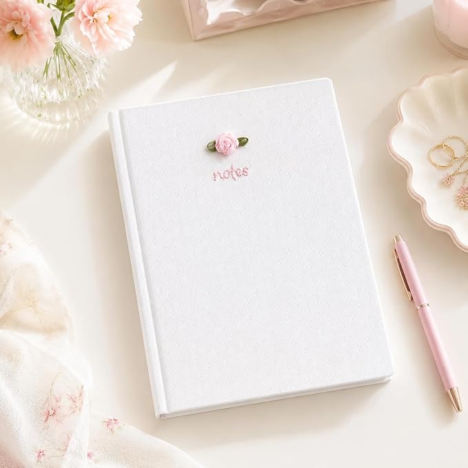 Pearhead Fabric Hardcover Journal Notebook 6x8 – Pointelle Embroidered - Image 8