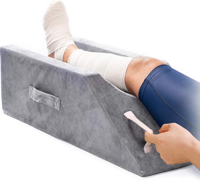 LightEase Memory Foam Leg Support and Elevation Pillow w/Dual Handles by LightEase